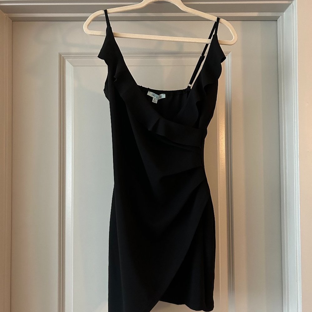 Asymmetrical Mini Black Dress